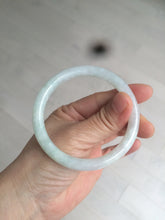 Load image into Gallery viewer, 54.8mm Certified type A 100% Natural light green/white round cut Jadeite bangle W100-6500 Add-on item!