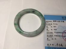 Load image into Gallery viewer, 53.7mm Certified 100% natural Type A sunny green purple jadeite jade bangle BQ33-4150