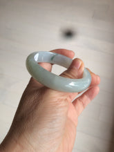 Load image into Gallery viewer, 49mm Certified Type A 100% Natural light green white oval Jadeite Jade bangle AX56-0365