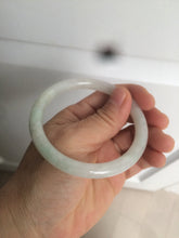 Load image into Gallery viewer, 54.8mm Certified type A 100% Natural light green/white round cut Jadeite bangle W100-6500 Add-on item!