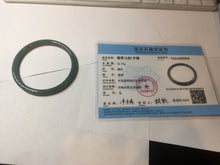 Load image into Gallery viewer, 56.5mm Certified Type A 100% Natural icy watery green/blue/black/gray slim round cut Guatemala Jadeite bangle PB14-5629