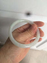 Load image into Gallery viewer, 54.8mm Certified type A 100% Natural light green/white round cut Jadeite bangle W100-6500 Add-on item!