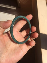 Load image into Gallery viewer, 58.2mm Certified Type A 100% Natural dark green blue gray black slim round cut Guatemala Jadeite bangle PC201-4313