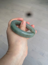 Load image into Gallery viewer, 53.4mm certified type A 100% Natural dark green/gray square style Jadeite Jade bangle BH34-5250