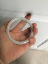 Load image into Gallery viewer, 54.8mm Certified type A 100% Natural light green/white round cut Jadeite bangle W100-6500 Add-on item!