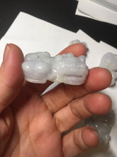 Load image into Gallery viewer, 43mm 100% natural type A light purple green white jadeite jade 3D PiXiu(貔貅) pendant/desk decor BP95