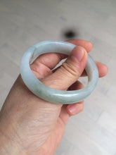 Load image into Gallery viewer, 49mm Certified Type A 100% Natural light green white oval Jadeite Jade bangle AX56-0365
