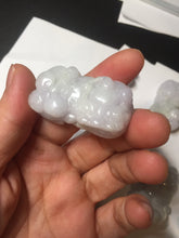 Load image into Gallery viewer, 43mm 100% natural type A light purple green white jadeite jade 3D PiXiu(貔貅) pendant/desk decor BP95