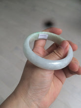 Load image into Gallery viewer, 55mm certified type A 100% Natural light green/white jadeite jade bangle AE66-6537