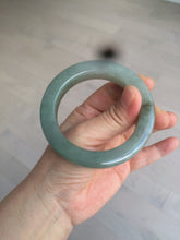 Load image into Gallery viewer, 53.4mm certified type A 100% Natural dark green/gray square style Jadeite Jade bangle BH34-5250