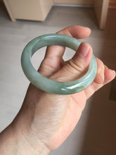 Load image into Gallery viewer, 58.5mm certified Type A 100% Natural white yellow green gray light purple with brown red flying dandelions slim round cut Jadeite Jade bangle PE118-3721