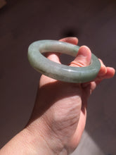 Load image into Gallery viewer, 53.4mm certified type A 100% Natural dark green/gray square style Jadeite Jade bangle BH34-5250