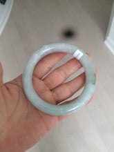 Load image into Gallery viewer, 60mm Certified Type A 100% Natural sunny green/white/purple chubby round cut Jadeite Jade bangle BF3-0028