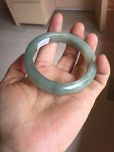 Load image into Gallery viewer, 53.8mm 100% natural Type A icy watery light green/gray jadeite jade bangle PC118-0355