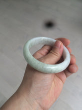 Load image into Gallery viewer, 55mm certified type A 100% Natural light green/white jadeite jade bangle AE66-6537