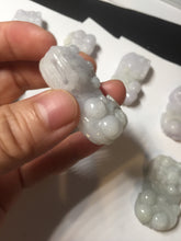 Load image into Gallery viewer, 43mm 100% natural type A light purple green white jadeite jade 3D PiXiu(貔貅) pendant/desk decor BP95
