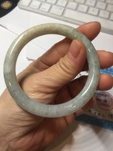 Load image into Gallery viewer, 54.5mm certified 100% natural Type A light green/yellow round cut jadeite jade bangle BS15-9560