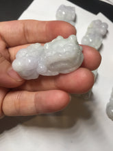 Load image into Gallery viewer, 43mm 100% natural type A light purple green white jadeite jade 3D PiXiu(貔貅) pendant/desk decor BP95