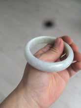 Load image into Gallery viewer, 55mm certified type A 100% Natural light green/white jadeite jade bangle AE66-6537