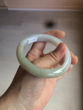 Load image into Gallery viewer, 55.9mm Certified Type A 100% Natural white/green/yellow early spring morning color Jadeite Jade bangle A105-5066