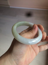 Load image into Gallery viewer, 55.9mm Certified Type A 100% Natural white/green/yellow early spring morning color Jadeite Jade bangle A105-5066
