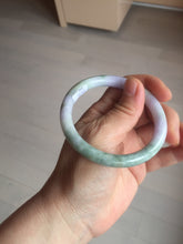 Load image into Gallery viewer, 54.5mm certified 100% natural Type A light green/purple round cut jadeite jade bangle PB87-0986