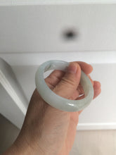 Load image into Gallery viewer, 49mm Certified Type A 100% Natural light green white oval Jadeite Jade bangle AX56-0365