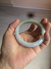 Load image into Gallery viewer, 55.9mm Certified Type A 100% Natural white/green/yellow early spring morning color Jadeite Jade bangle A105-5066