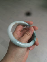 Load image into Gallery viewer, 59mm Certified type A 100% Natural green/white/brown with green floating flowers slim Jadeite bangle AZ34-4364