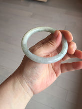 Load image into Gallery viewer, 54.5mm certified 100% natural Type A light green/yellow round cut jadeite jade bangle BS15-9560
