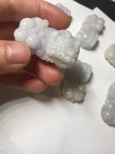 Load image into Gallery viewer, 43mm 100% natural type A light purple green white jadeite jade 3D PiXiu(貔貅) pendant/desk decor BP95