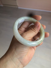Load image into Gallery viewer, 55.9mm Certified Type A 100% Natural white/green/yellow early spring morning color Jadeite Jade bangle A105-5066