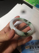 Load image into Gallery viewer, 60mm certified 100% natural type A green white jadeite jade bangle AY75-1734