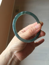 Load image into Gallery viewer, 54.8mm Certified Type A 100% Natural dark green/blue/gray Guatemala slim round cut Jadeite bangle PD182-2480