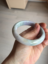 Load image into Gallery viewer, 58mm 100% natural certified light green purple yellow(FU LU SHOU) jadeite jade bangle BN37-7345