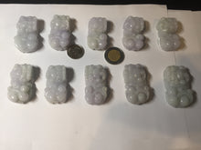 Load image into Gallery viewer, 43mm 100% natural type A light purple green white jadeite jade 3D PiXiu(貔貅) pendant/desk decor BP95