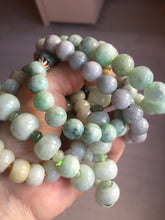 Load image into Gallery viewer, Size 52-60mm 100% natural type A green/yellow/brown/purple jadeite jade beads bracelet group BL134