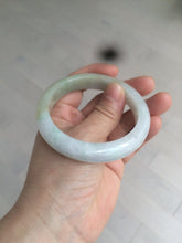 Load image into Gallery viewer, 55.9mm Certified Type A 100% Natural white/green/yellow early spring morning color Jadeite Jade bangle A105-5066