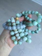 Load image into Gallery viewer, Size 52-60mm 100% natural type A green/yellow/brown/purple jadeite jade beads bracelet group BL134