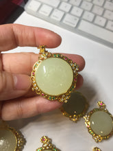Load image into Gallery viewer, 100% Natural yellow/green nephrite Jade(黄玉) pendant HF84
