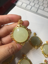 Load image into Gallery viewer, 100% Natural yellow/green nephrite Jade(黄玉) pendant HF84