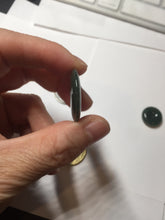 Load image into Gallery viewer, 24.2/116.7mmType A 100% Natural oily dark green/black/gray(老油青) Jadeite Jade Safety Guardian Button donuts couple pendant PC129