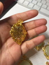 Load image into Gallery viewer, 100% Natural yellow/green nephrite Jade(黄玉) pendant HF84