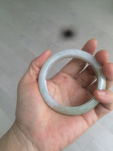 Load image into Gallery viewer, 55.9mm Certified Type A 100% Natural white/green/yellow early spring morning color Jadeite Jade bangle A105-5066