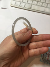 Load image into Gallery viewer, 52.5mm Certified 100% Natural icy gray (灰冰) slim round cut nephrite jade bangle HF125-9106