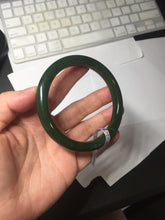 Load image into Gallery viewer, 60.8mm certified 100% Natural dark green/black nephrite Jade(碧玉) bangle HN15-1586