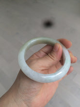 Load image into Gallery viewer, 55.9mm Certified Type A 100% Natural white/green/yellow early spring morning color Jadeite Jade bangle A105-5066