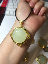 Load image into Gallery viewer, 100% Natural yellow/green nephrite Jade(黄玉) pendant HF84