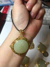 Load image into Gallery viewer, 100% Natural yellow/green nephrite Jade(黄玉) pendant HF84