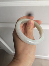 Load image into Gallery viewer, 55.9mm Certified Type A 100% Natural white/green/yellow early spring morning color Jadeite Jade bangle A105-5066